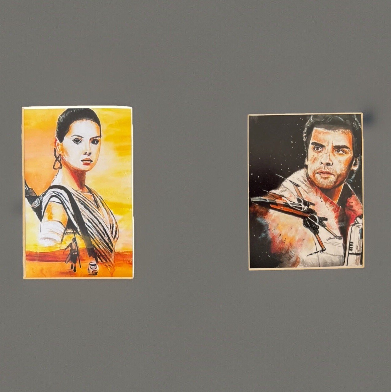 Star Wars The Force Awakens Rey and Poe Convention Art Prints