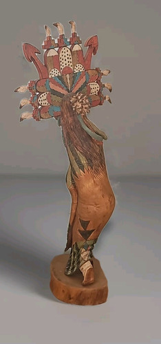 Vintage Kachina Doll Katsina Sculpture ALVIN NAVASIE Maiden Butterfly Dancer 19" - Picture 5 of 20