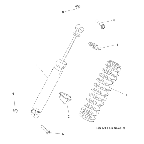 Polaris Spring, Rear, Matte Black, Genuine OEM Part 7044721-458, Qty 1 - Picture 2 of 2