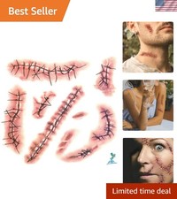 Realistic Waterproof Scar Temporary Tattoos for Halloween Fun - Eco-Friendly