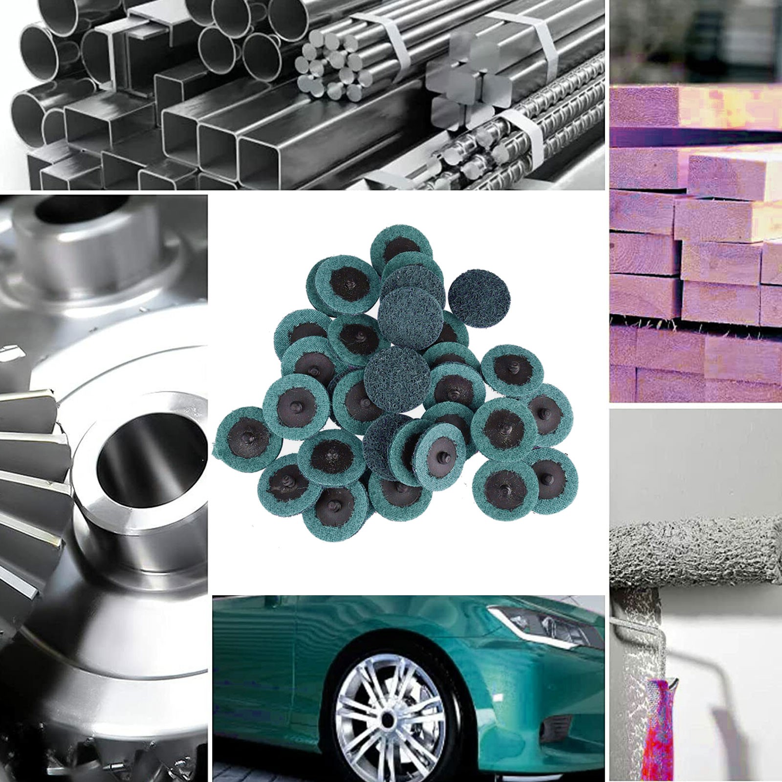 50 Pc 2" Fine Roloc Scotch Pads Roll Lock Surface Sanding Disc