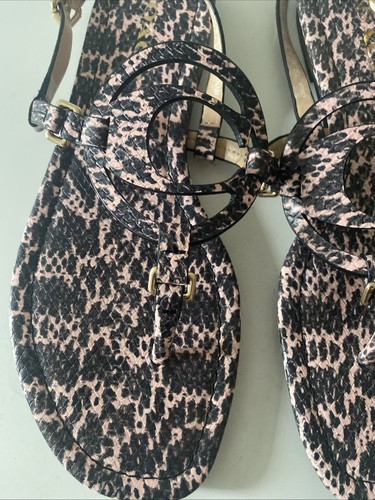 Coach Women’s Size 7.5 Jeri Sling Back Sandals Pink Snakeskin Print Leather - Picture 3 of 13