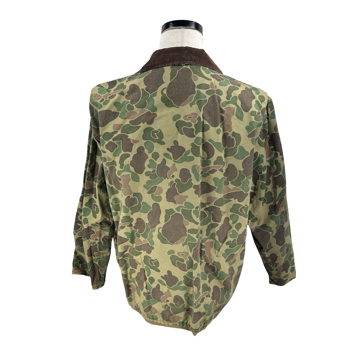 Vintage Black Sheep Duck Camo Hunting Jacket Corduroy Collar Mens