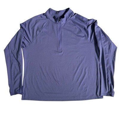 L.L. Bean Access Trail Pullover Quarter Zip Women's XL Petite Lavender Top