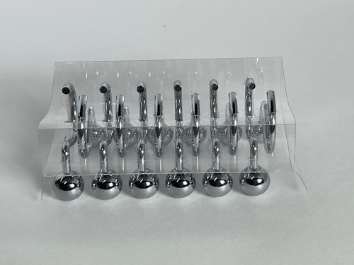12 Piece Set Splash Home Chrome Heavy Duty Ball Shower Curtain Hooks Rings - Picture 8 of 9