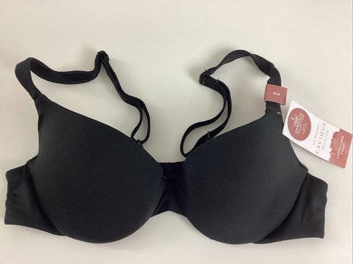 Cacique Lane Bryant Lightly Lined T-Shirt Bra Nylon Underwire Black 32A 36A NWT - Picture 2 of 11