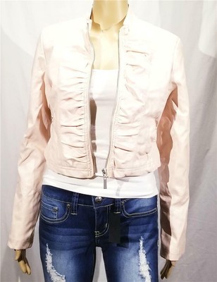 peach leather jacket