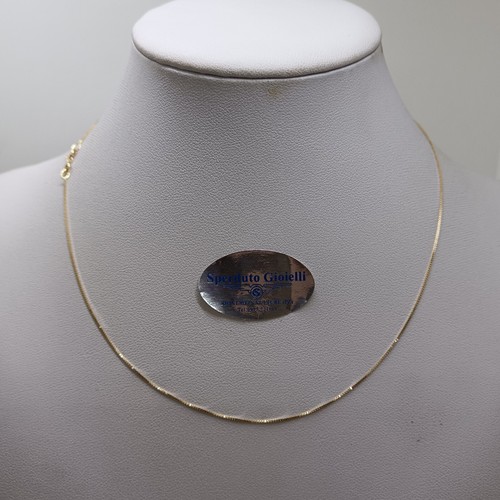 COLLANA UNISEX A MAGLIA VENEZIANA IN ORO GIALLO 18KT 1,15 GRAMMI (7528) 40 cm - 第 1/9 張圖片