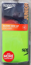 Speedo Juniors' Silicone Swim Cap Lime Green for Ages 6-14 Latex Free Material