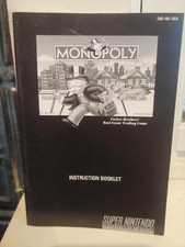 1992 MONOPOLY Super Nintendo SNES Super Nintendo Game Original Instruction Book