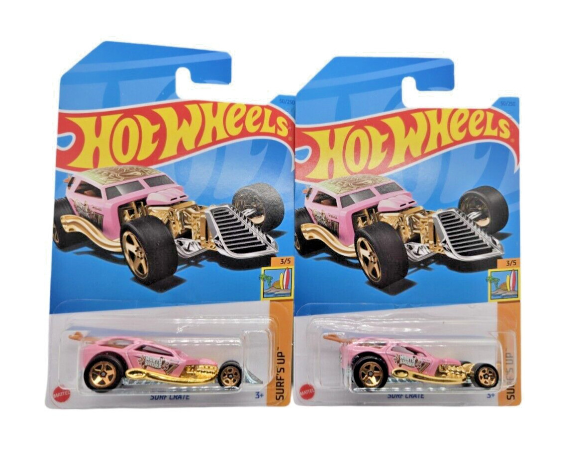 2023 Hot Wheels Surf Crate #50 Pink - Set of 2 TREASURE HUNT