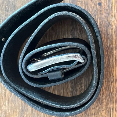 L.L. Bean Men's Black Leather Dress Belt Size 40 Adjustable Buckle eBay