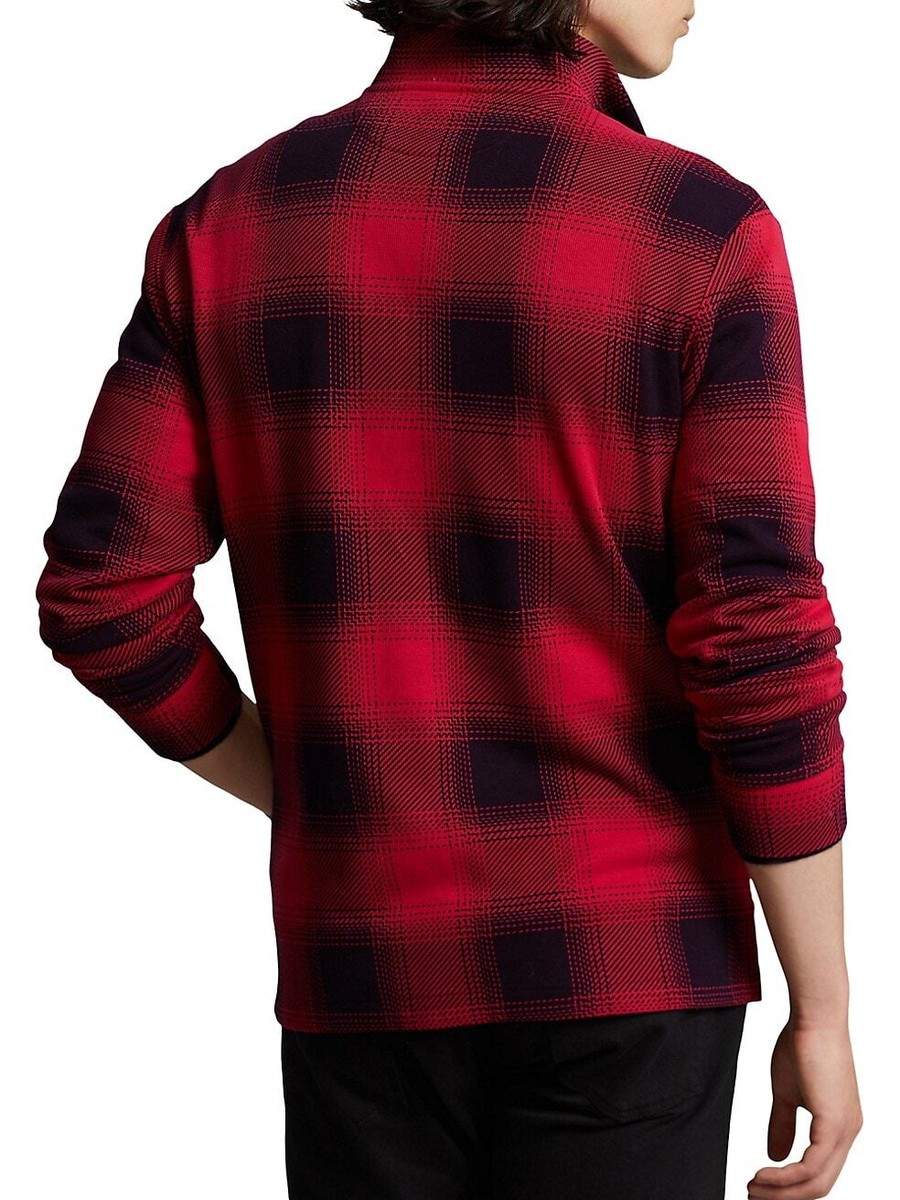 Polo Ralph Lauren Big & Tall Red Buffalo Check Estate Rib Pullover