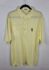 VTG 80s TPC AVENEL MD Embroidered Pocket Yellow Golf Polo by Aureus Mens Sz 2XL