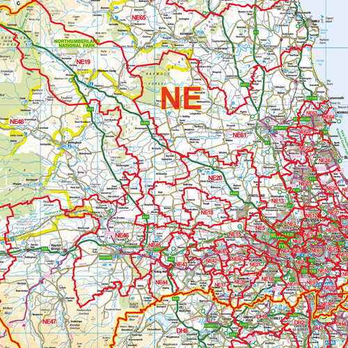Zentralschottland Postleitzahlenbezirke, Karte der Postleitzahlen Zentralschottlands - Bild 3 von 6