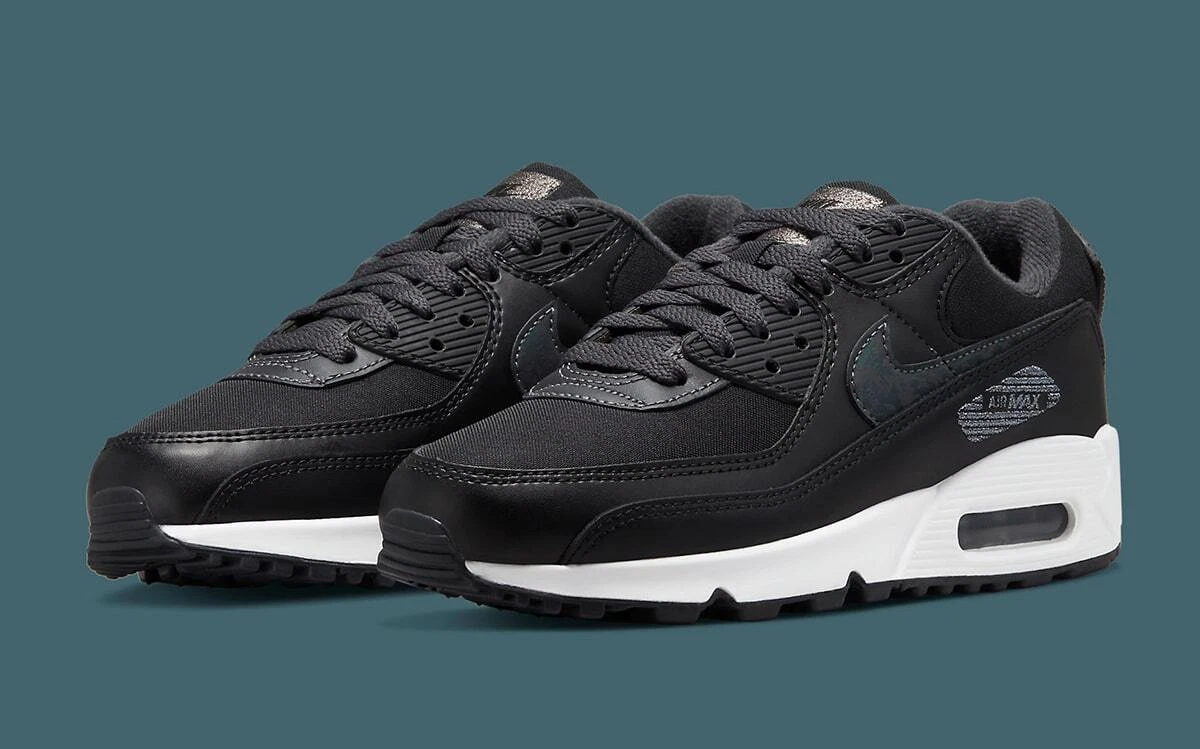 Nike Max 90 Iridescent Swoosh Black White DC9445-001 sz Women = | eBay