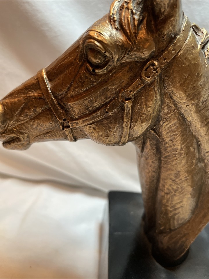 Vintage Austin Prod Inc 1975 Art Sculpture Horse Head Statue Bookend