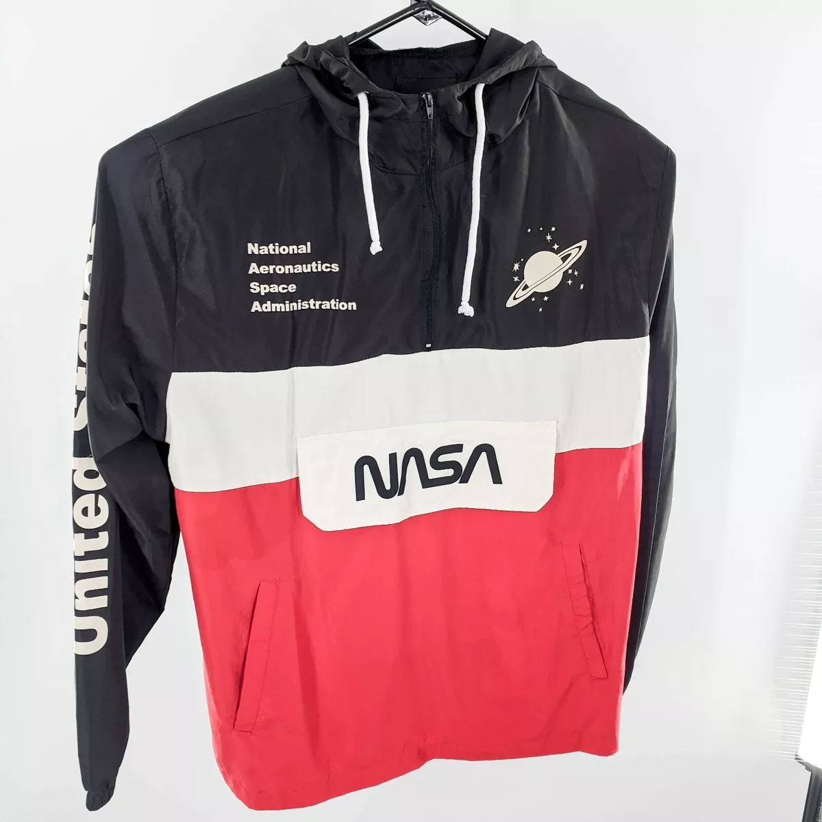 Hooded nasa store pullover windbreaker