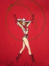 BILLY ROSE sexy cowgirl tee C Lazy U Gals lasso med juniors shirt Ginger pin-up