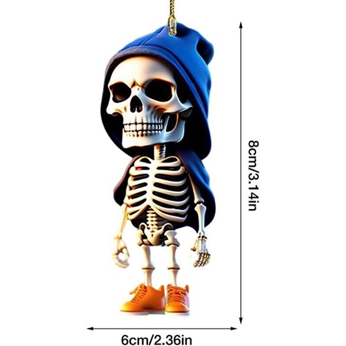 2D Mini Coole Skelett-Figuren, Halloween-Skelett-, Kunstharz-Ornament für Auto - Picture 6 of 19