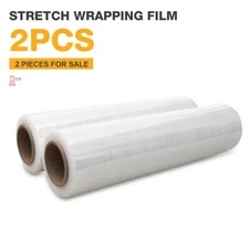 15/18" x 1000/1500FT Pallet Clear Wrap 2 Rolls Stretch Film Shrink Hand Wrap
