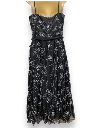 Laundry by Shelli Segal schwarz elfenbein gefüttert Stickerei Party formelles Kleid Gr. 6 - Bild 6 von 18