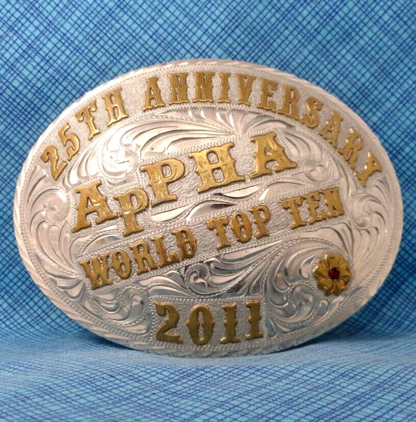 Пряжка для трофейного ремня Paint Horse World Top 10 ApPHA Red Gem 2011 25th Annv .XTT871 - Изображение 2 из 4