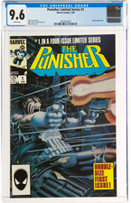 The Punisher #1 (Marvel Comic, 1986) CGC NM+ 9.6 White pages Jigsaw appearance