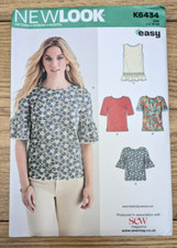 Uncut Sewing Pattern : New Look K6434 Easy Sew Blouses TOPS size US 10 - 22