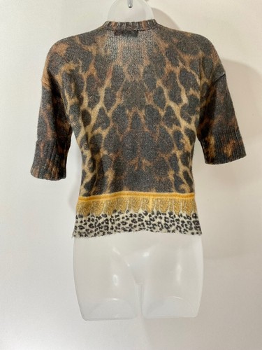 Versace Versus Wool Mohair Blend Brown Animal Print Uk 8-10 VGC - Picture 10 of 22