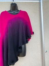 pink black shawl sweater fur one size fit all cape