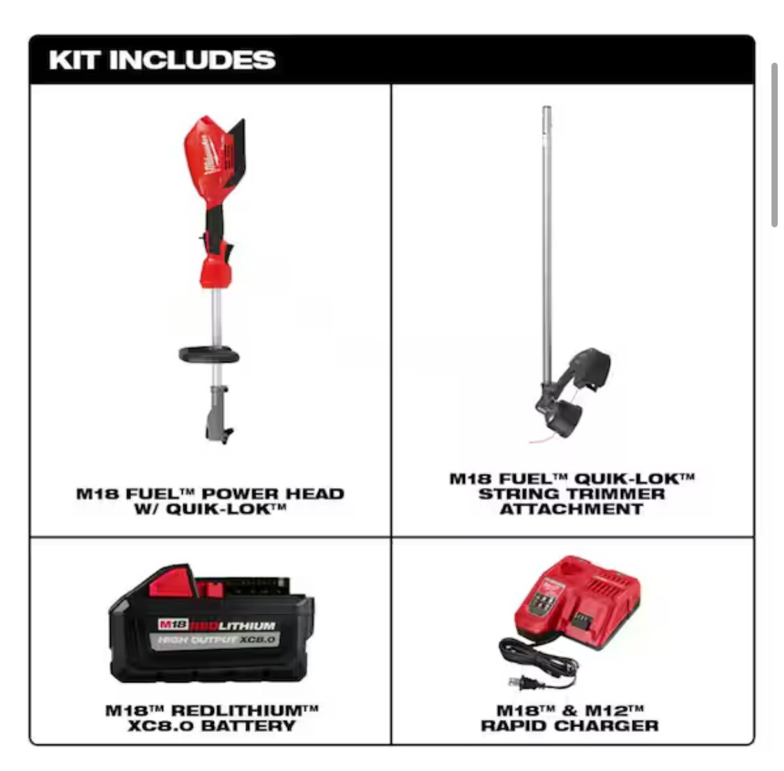 Milwaukee M18 FUEL Weed eater Grass Trimmer + 8.0 AH Battery + Fast