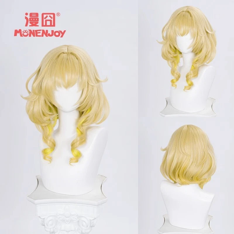 Anime Honkai: Star Rail Aglaea Pelucas Doradas Halloween Juegos con disfraces Pelucas Accesorios  Foto 3 de 4