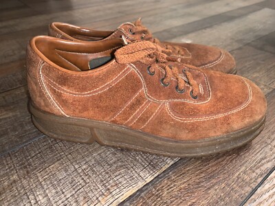Vintage 70s Rust Burnt Orange Suede oxford Shoes womens 7.5 | eBay
