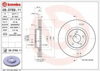 2X Bremsscheibe Vorne Brembo 09.D769.11 Passend FüR Subaru