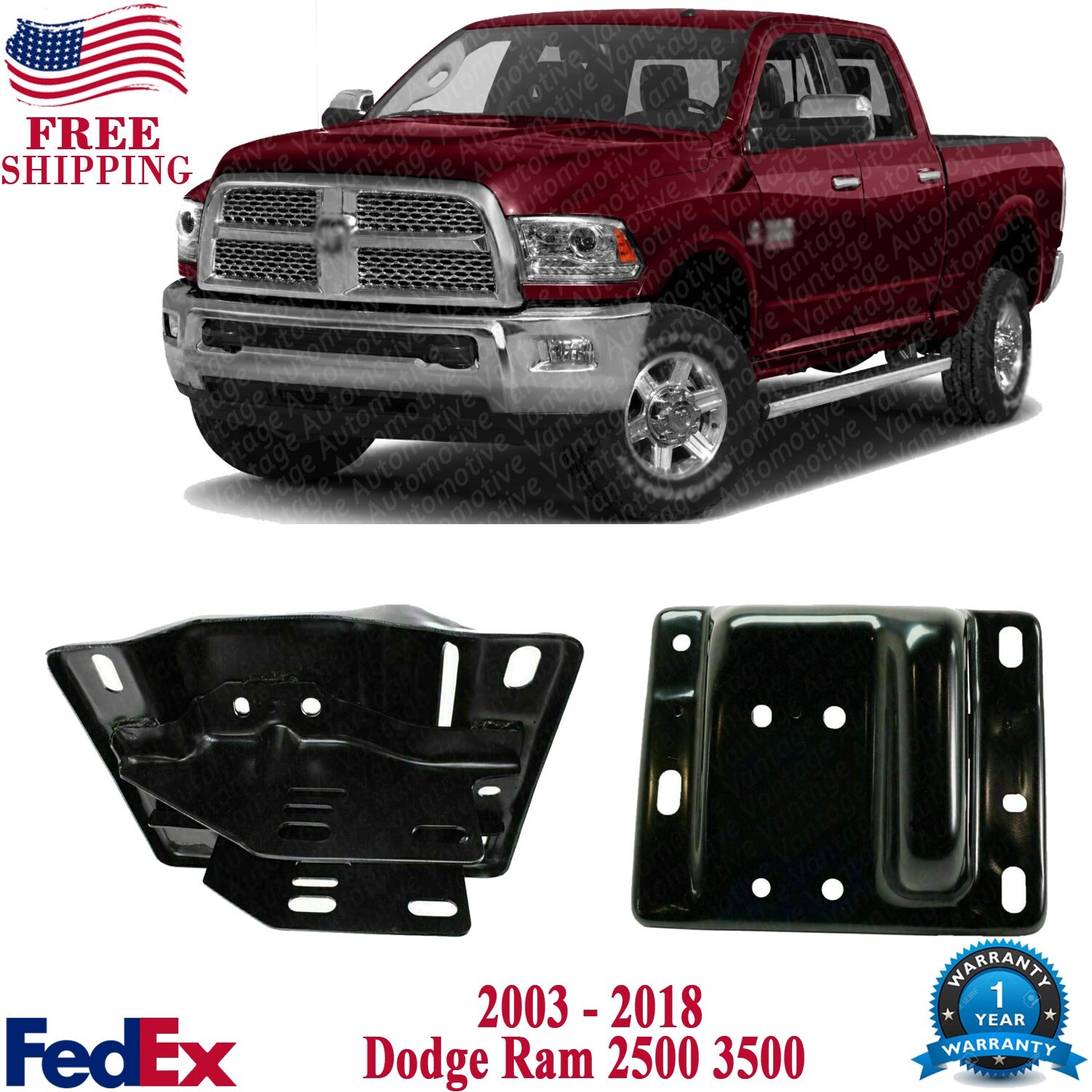 Bumper Bracket Front Left for 2003-2010 Dodge Ram 2500