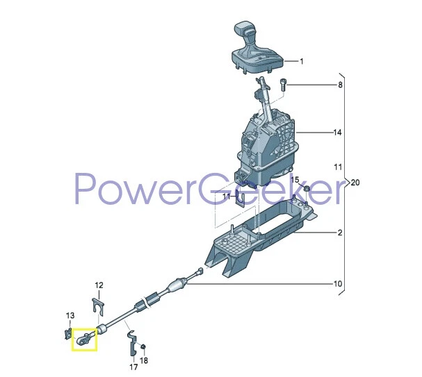 5K2713025 OEM Shift cable end link for Volkswagen Tiguan Polo Audi A1 A3 TT - Image 3 of 4