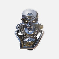 Metall Skull Engine Auto Moto Vinyl Sticker Decal