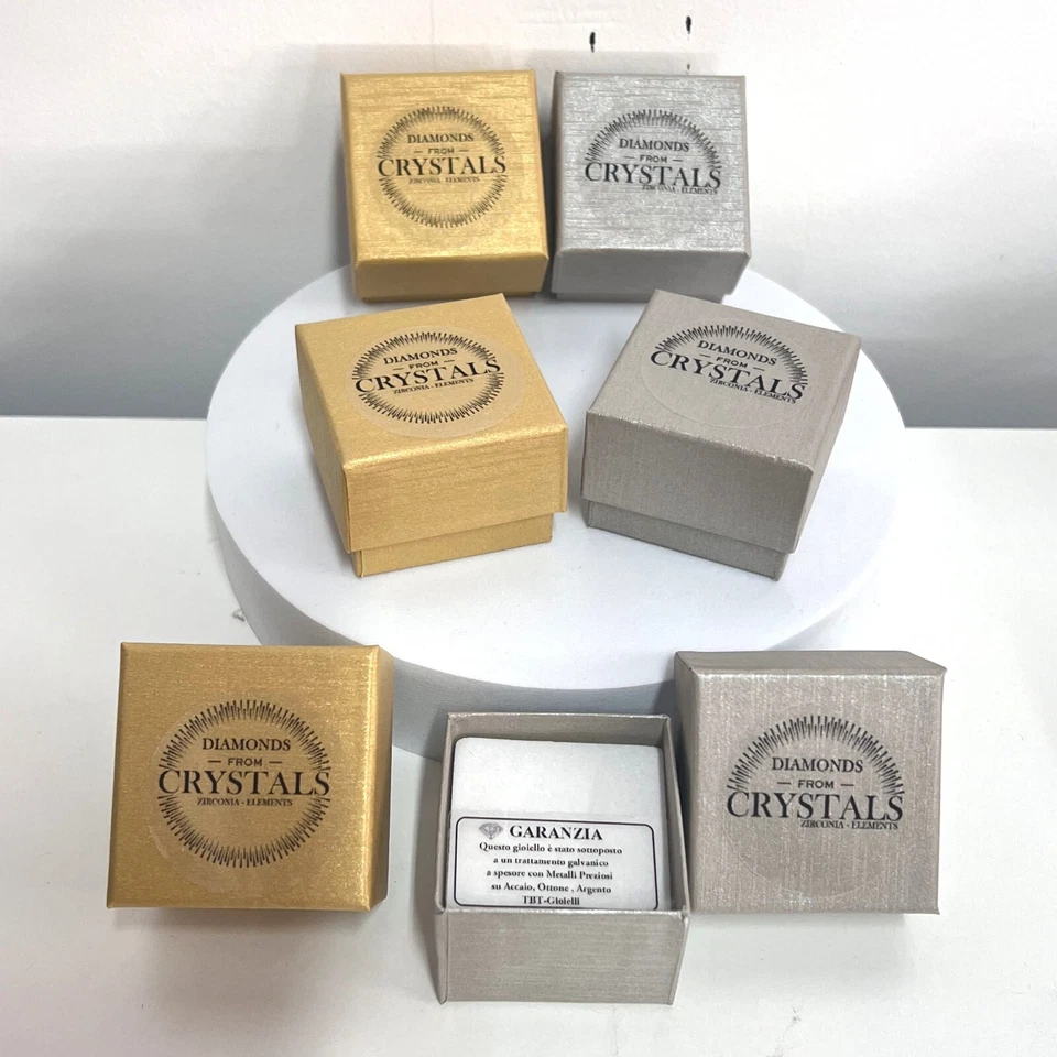 Cerchi Grandi Catena Orecchini 24mm pl. Oro Giallo 18K con Cristalli Zirconi - Immagine 3 di 3