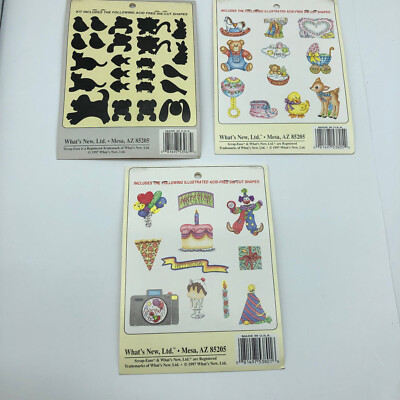 What's New Scrap Ease Die Cut Acid Free Scrapbook embellishments lot of 3
