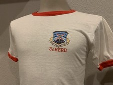 Vintage 80's 3d Combat Information Systems Group Crest Hero White T Shirt Size S