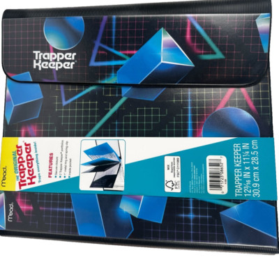 Mead 2 Trapper Keeper Binder, Retro Design, 12 Inch Binder, Metal Ring