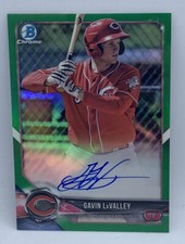 2018 Bowman Chrome Gavin LaValley Reds SP Green Auto 44/99