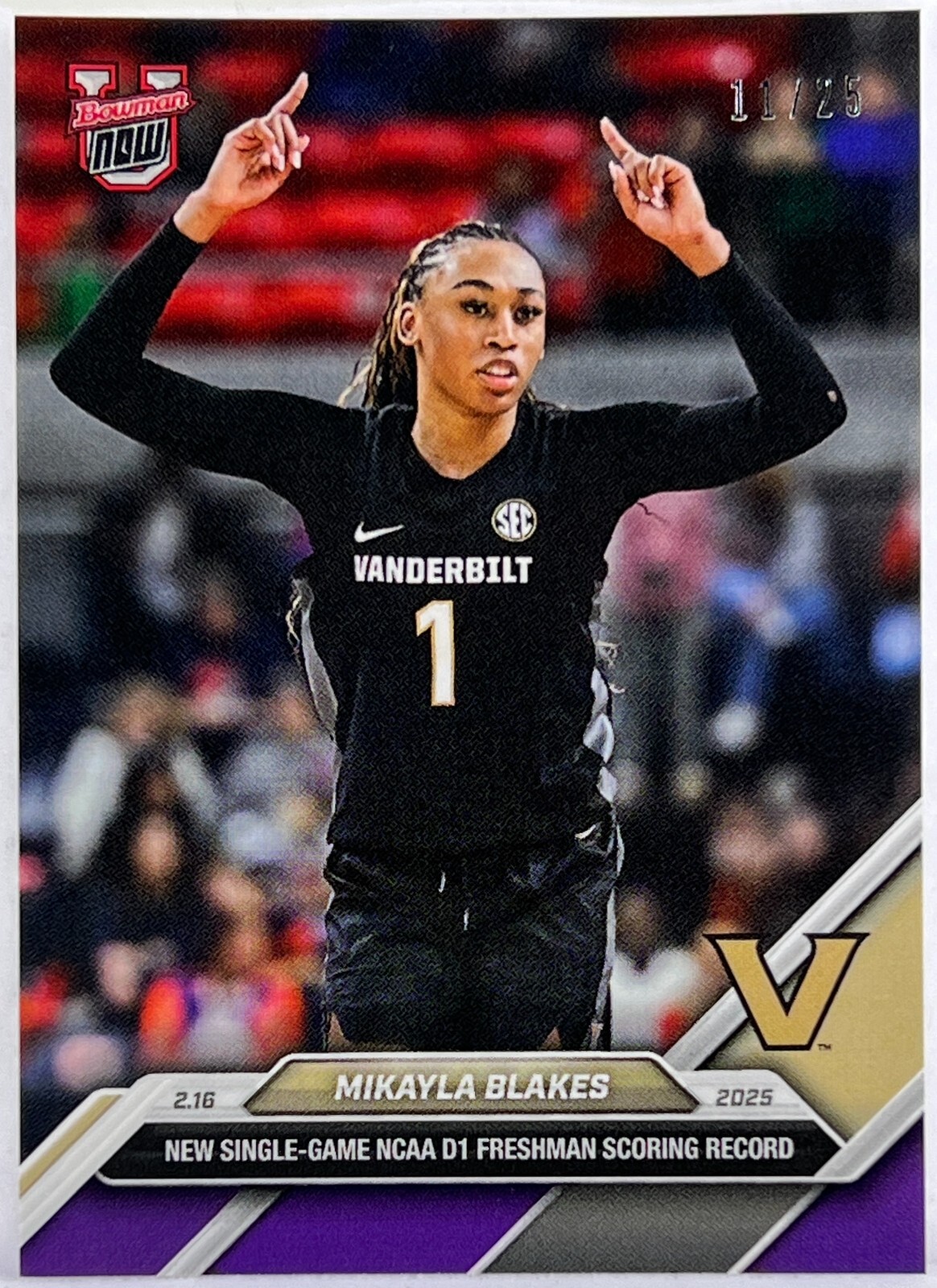 Mikayla Blakes 2024 Bowman U Now Single-Game Scoring Record Purple #11/25 #70