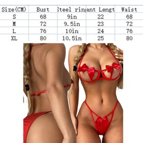 Bow Sexy Womens Lingerie Babydoll Badysuit Valentine's Day Nightwear Sleepwear