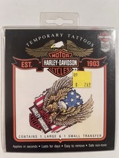 NOS 1990 s Genuine Harley-Davidson Temporary Tattoos Robison HD American Eagle
