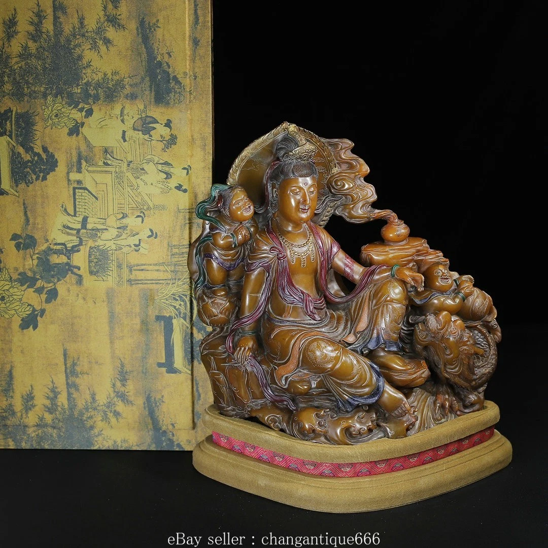 中国　玉石寿山石　花草刻　飾壷　花壷　置物　時代箱　C　8452 寿山石主中国古董花瓶| eBay