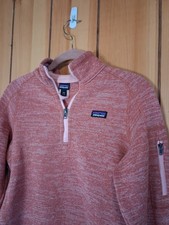 Patagonia Jacket Girls XXL 16-18 Pink Better Sweater 1/4 Zip Pullover Outdoors