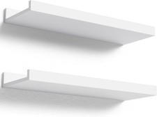 Floating Shelves Wall Mounted Set of 2, Modern White Shelves for Bedroom