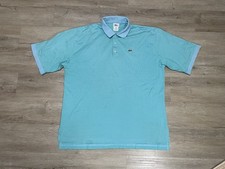 Lacoste Polo Shirt Mens Sz 2XL Croc Logo Short Sleeve Cotton Green Striped